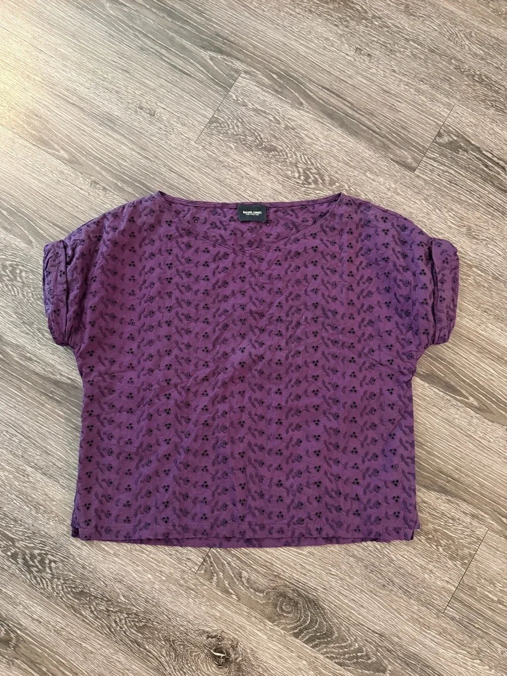 Rachel Comey Purple Eyelet Top